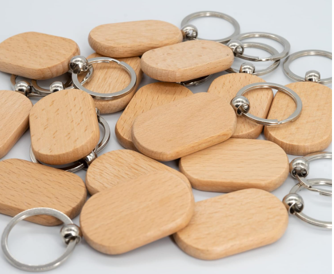 Rectangular Wooden Keychains (Sets of 20)