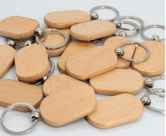 Rectangular Wooden Keychains (Sets of 20)